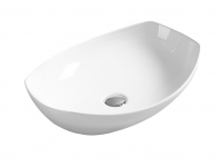 Раковина SantiLine 560*395*155, накладная без перелива, белый, SL-1027