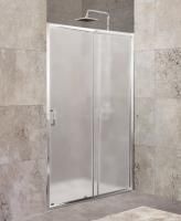 Душевая дверь BelBagno (1100-1250)x1900, рифленое стекло, хромированный профиль, UNIQUE-BF-1-110/125