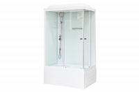 Гидромассажный бокс Royal Bath 100х80х217, белое/прозрачное стекло, белый профиль, левая,  RB 8100BP