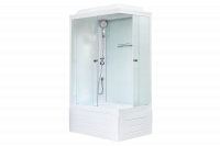 Гидромассажный бокс Royal Bath 100х80х217, белое/матовое стекло, белый профиль, левая, RB 8100BP5-WC