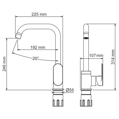 Смеситель для кухни WasserKRAFT Mindel, 8507