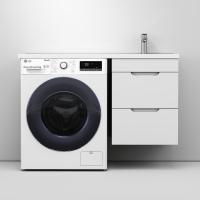 Тумба с раковиной Mirsant Сохо / Soho 110, подвесная, под стиральную машину, УТ000115109