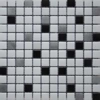 Мозаика стеклянная Zetoglass Mosaic № T-476 31.7*31.7, бело-черный, ZGT476