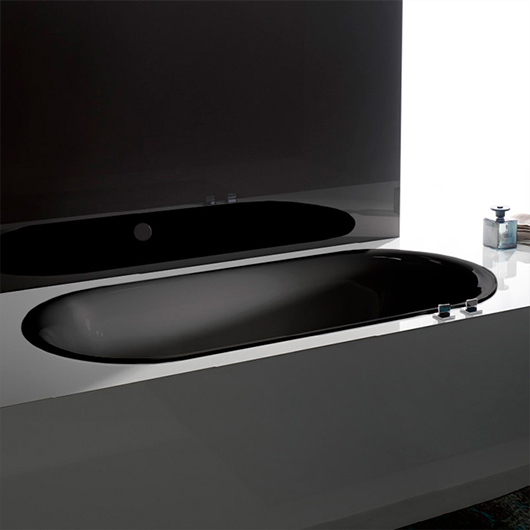Ванна Bette Lux Oval с шумоизоляцией 190x90 Glaze Plus антислип, черный матовый, 3467-035 PLUS