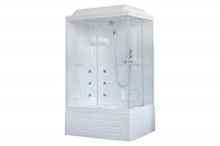 Гидромассажный бокс Royal Bath 100х80х217, прозрачное  стекло, белый профиль, левая, RB 8100BP2-T-L