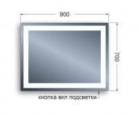 Зеркало Avanti Tres с LED подсветкой 90 х 70 см (ШхВ) с кнопочным выключателем Tres0709