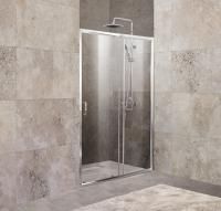 Душевая дверь BelBagno Unique 120-135*190, прозрачное стекло, хромированный профиль, UNIQUE-BF-1-120