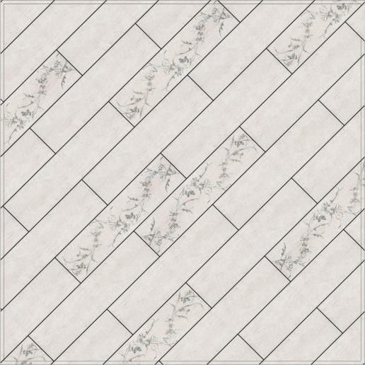 Плитка настенная Kerama Marazzi Кантри Шик 9,9х40,2 белый декорированный SG401600N
