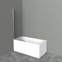 Шторка для ванны BelBagno 800x1500, прозрачное стекло, хромированный профиль, UNO-V-1-80/150-C-Cr