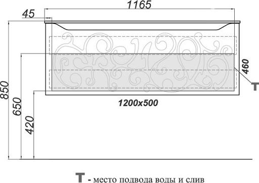Тумба Clarberg Elegance 120 с умывальником Elegance 1200 подвесная, цвет белый, EL0112