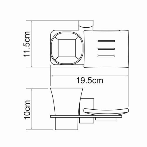 Стакан/мыльница WasserKRAFT Leine K-5000, K-5026