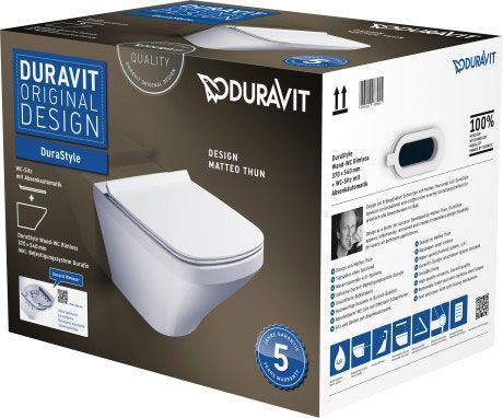 Унитаз подвесной Duravit DuraStyle Rimless с сиденьем микролифт, 45510900A1
