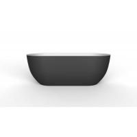 Ванна акриловая BelBagno 150*80 см, белая глянец, внешняя поверхность черная матовая, BB70-1500-800-