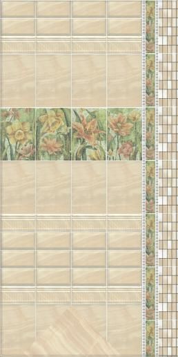 Бордюр Kerama Marazzi Летний сад фисташковый структурированный 20х9,9 19018\3F