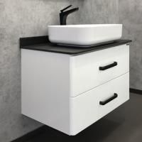 Тумба Comforty "Амстердам-75" белая с черной матовой столешницей с раковиной COMFORTY T-Y9378