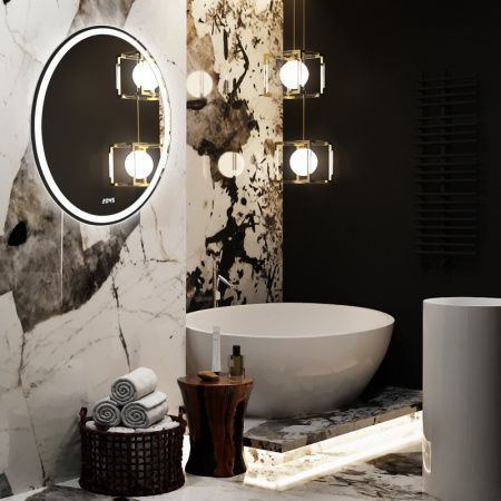Зеркало Azario Италия 570х770 LED подсветка, сенсор выкл, пластик