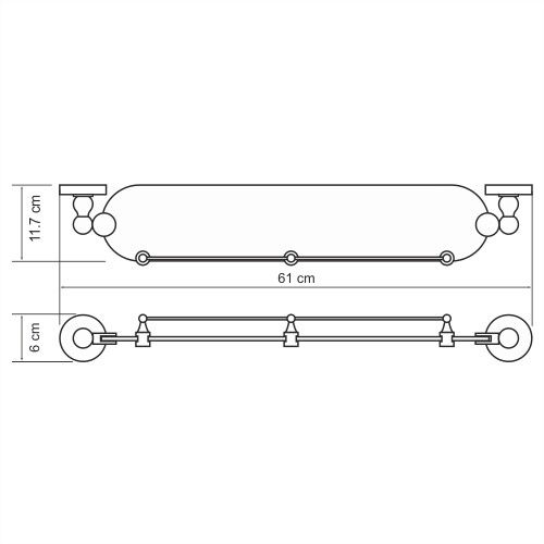 Полка WasserKRAFT Diemel K-2200, K-2244