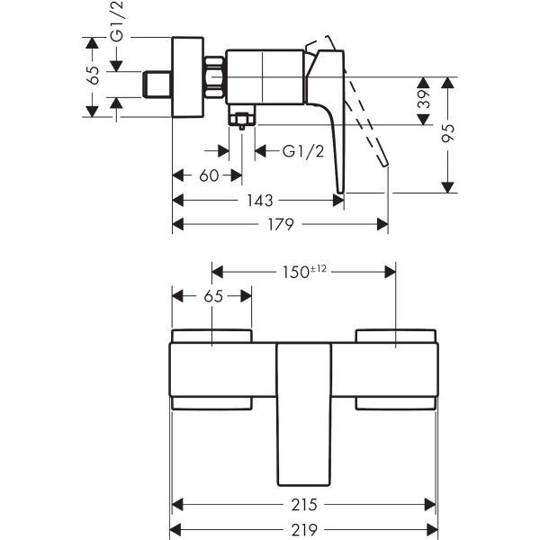 Смеситель для душа Hansgrohe Metropol, белый матовый, 32560700