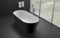 Ванна акриловая BelBagno 170*80 см, белая, без перелива, внешняя поверхность черная, BB71-1700-NERO-