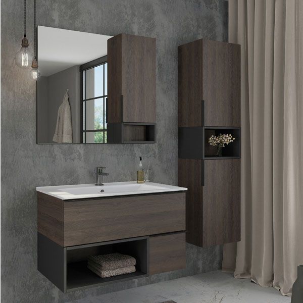 Шкаф-колонна Comforty "Франкфурт-40" дуб шоколадно-коричневый