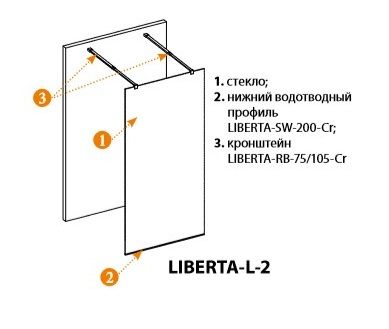 Душевая перегородка Cezares Liberta 100*195 см, с возможностью двустороннего входа, прозрачное стекл