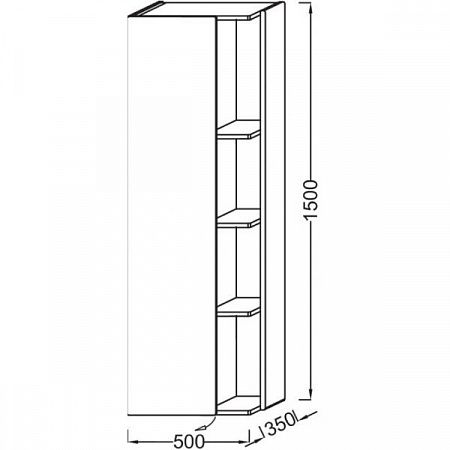Пенал подвесной Jacob Delafon Terrace, 50 см, левосторонний, черный, EB1179G-274
