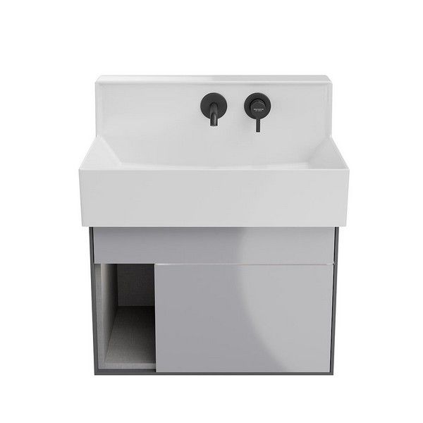 Тумба подвесная Kerama Marazzi Logica/Лоджика M 2 выдвижных ящика 65, серый, LO.M.65\GRAY