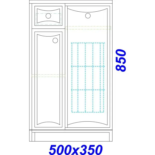 Тумба напольная Aqwella Барселона 500*850*350 с ящиком и корзиной