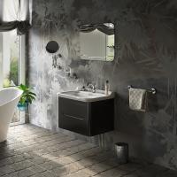 Тумба под раковину Kerasan Waldorf 80 см, с 2 ящиками, Nero matt, 925631