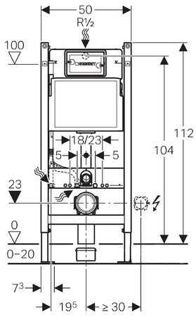 Набор - инсталляция Geberit + кнопка хром Delta 21 458.126.00.1/115.125.21.1