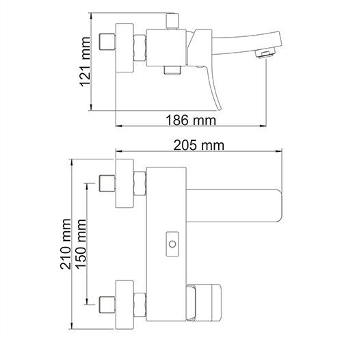 Смеситель для ванны WasserKRAFT Exter 1600, 1601