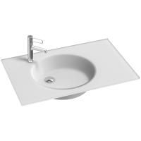 Раковина Jacob Delafon Odeon Rive Gauche, 80 см, стеклянная, белый матовый, EB2562-DE1