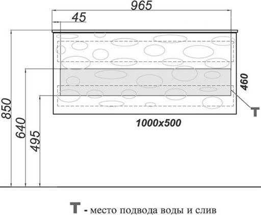 Тумба Clarberg Dune 100 "Dune" с умывальником Elegance 1000 подвесная, цвет белый, DUN0110