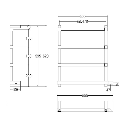 Полотенцесушитель электрический Margaroli 842 BOX, 8424704CRNB