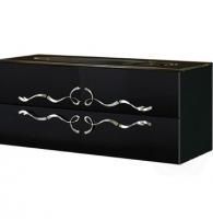 Тумба подвесная Clarberg Due amanti 100 с умывальником Elegance 100, цвет черный БЕЗ РУЧЕК, DUE0110B