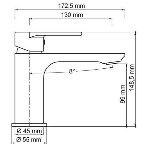 Смеситель для раковины WasserKRAFT Elbe 7400, 7403