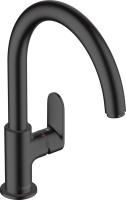 Смеситель для кухни Hansgrohe Vernis Blend M35 с поворотным изливом, черный матовый, 71870670