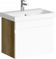 Тумба Aqwella "Smart" 60 подвесная, цвет дуб балтийский с раковиной MODUO 60 SLIM SRT0106DB