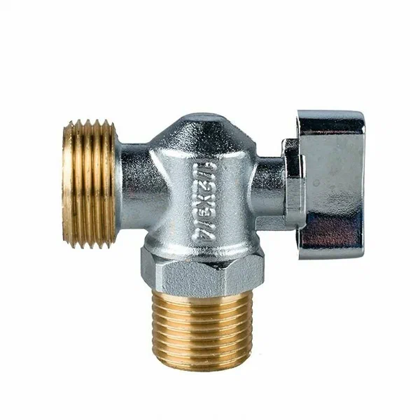 Кран угловой для подключения сантехприборов Diadonna D102 1/2"×3/4", хром