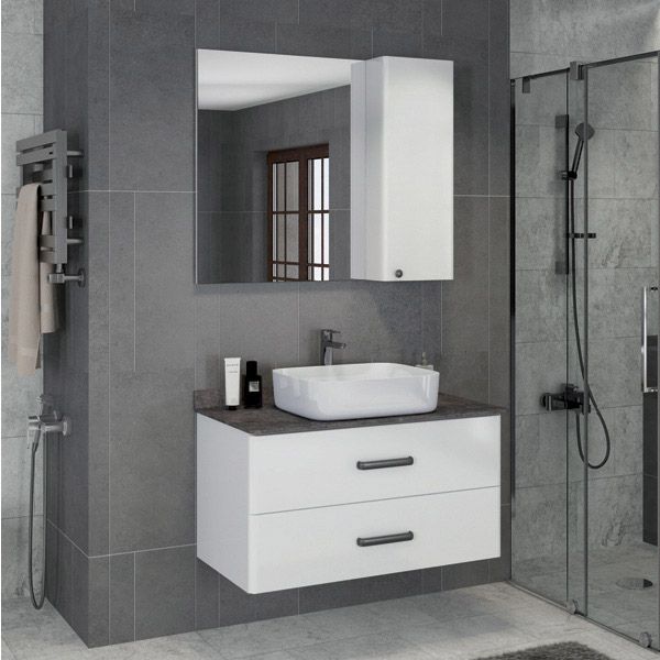 Зеркало-шкаф Comforty "Амстердам-95" белый
