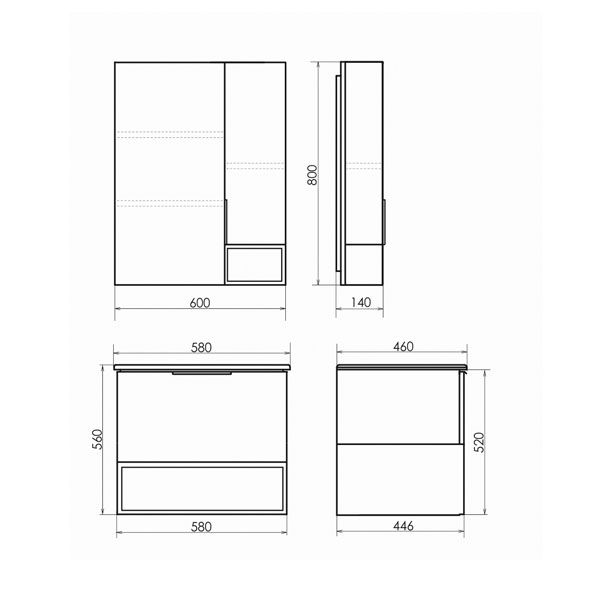 Зеркало-шкаф Comforty Франкфурт-60 дуб шоколадно-коричневый