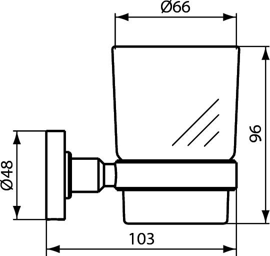 Стакан с держателем Ideal Standard IOM, матовое стекло, с крепежом, A9120XG