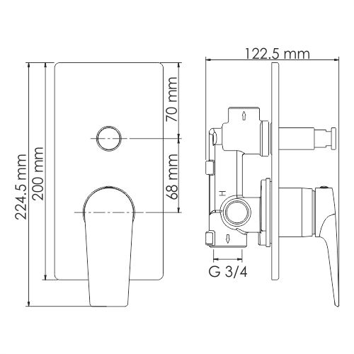 Смеситель для ванны и душа WasserKRAFT Wiese, 8461