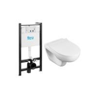ПЭК Roca Виктория / Victoria Pack подвесной унитаз Rimless + инсталляция + Slim сиденье дюропласт