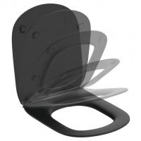Сидение с крышкой Ideal Standard TESI BLACK, тонкое, тип SANDWICH, с функцией плавного закрытия, лег