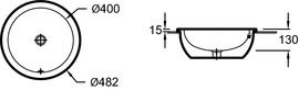 EYL102-00 умывальник VOX d40/48,2 (бел) EYL102-00