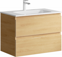 Тумба Aqwella "Accent" 75 c умывальником Malaga 750, цвет дуб золотой, ACC0175DZ, 750*560*460