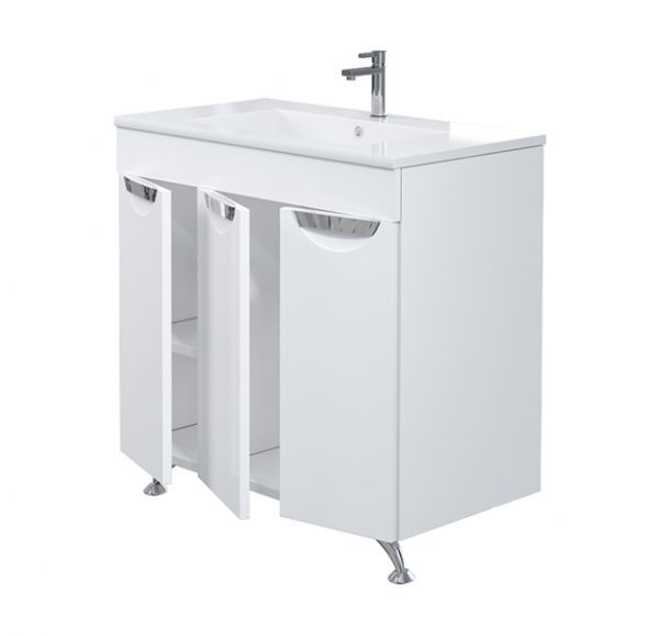 Тумба Mirsant Камилла 80 белая Quadro (3дв.)