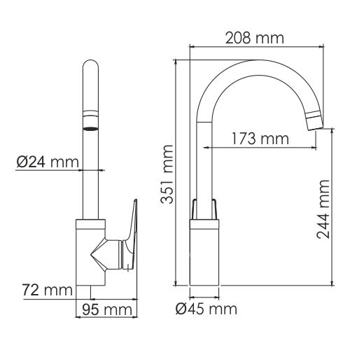 Смеситель для кухни WasserKRAFT Wiese, 8407