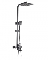 Душевая система Haiba HB23803-7 BLACK, с поворотным изливом, черный